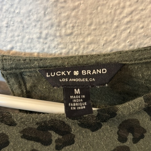 Lucky Brand peplum animal print top size medium - Picture 3 of 5